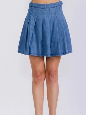 🌻EUC • American Eagle • Denim Pleated Skirt •